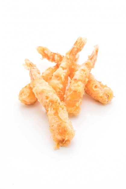 shrimps tempura on white background