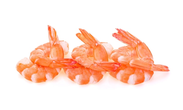 Shrimps on white background