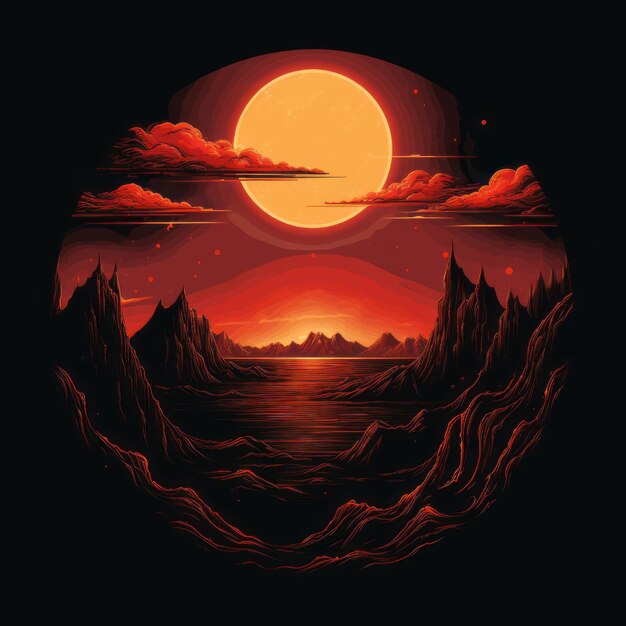 Photo shrouded sol dark vector eclipse tshirt design