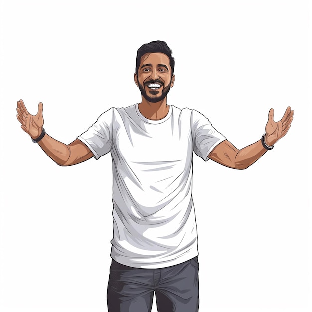 A shrug gesture with white background