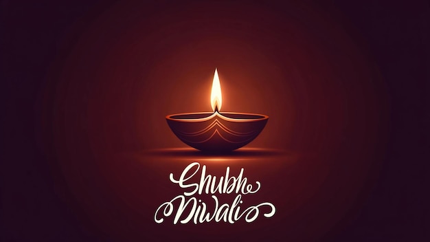 Foto shubh diwali hier is een feestelijke achtergrond met een traditionele diya lamp