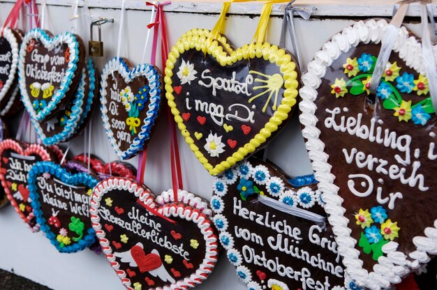 Photo shugger heards with writing at the oktoberfest munich bavaria