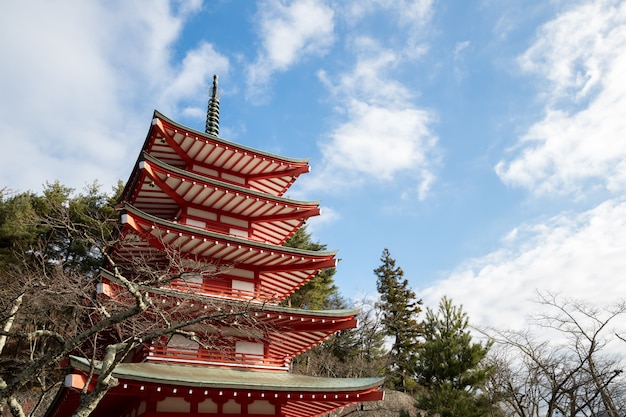 Shureito pagoda at Fuji mountain