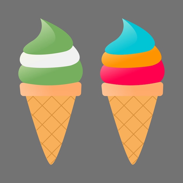 Shutter stock images rainbow ice cream illustration on grey transparent background 3