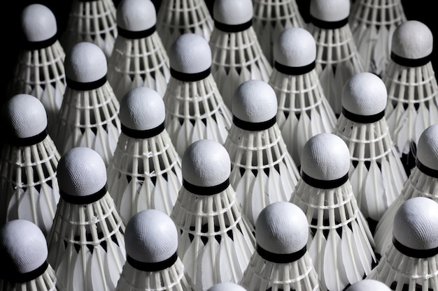 Shuttlecock on a black background