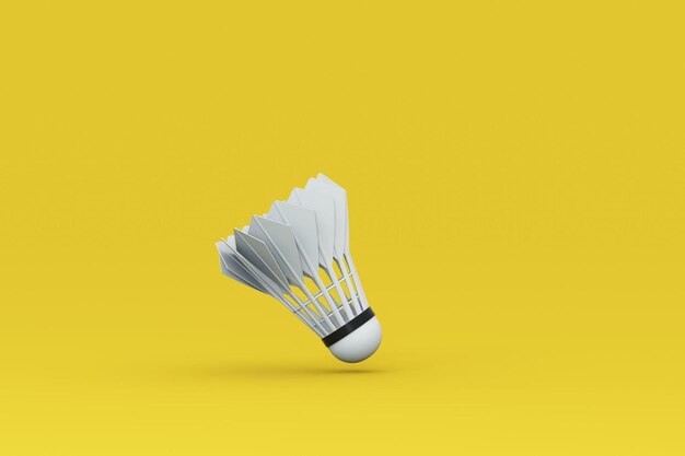 Shuttlecock on yellow background