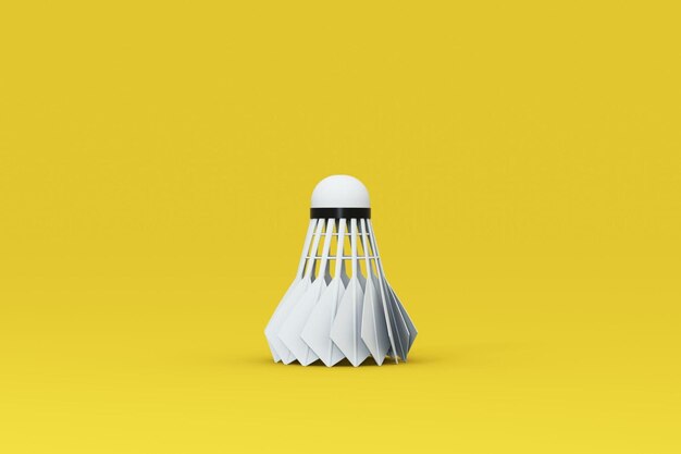 Shuttlecock on yellow background