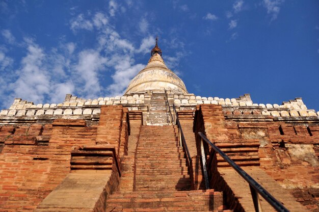 Shwesandaw Pagoda pyay temple chedi burma style for burmese people and foreign travelers travel visit respect praying buddha worship in Bagan or Pagan Heritage ancient city in Mandalay region Myanmar