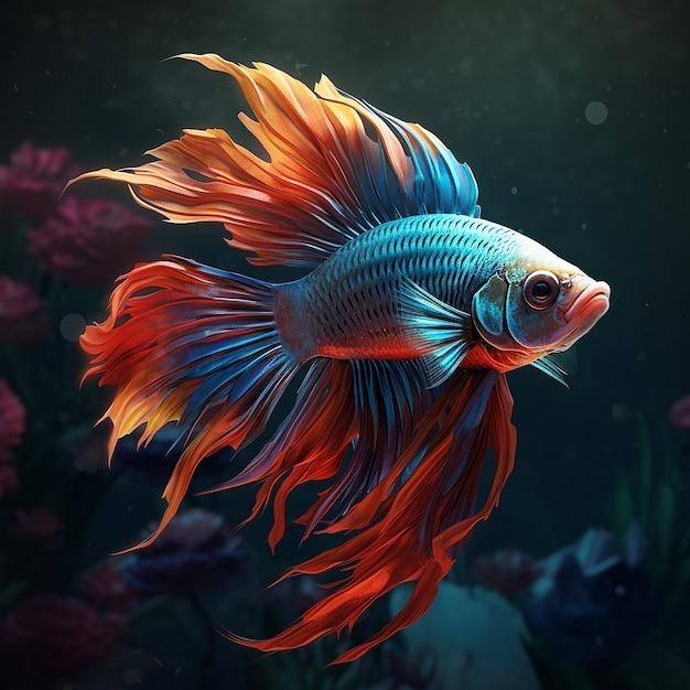 Premium Photo  Siamese beautiful colorful fish art sea bottom clear images  Generative AI