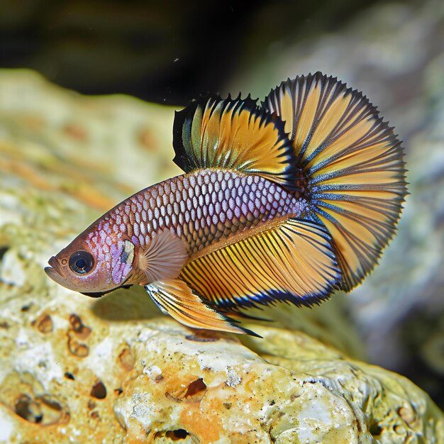 Foto pesce combattente siamese betta splendens in acquario