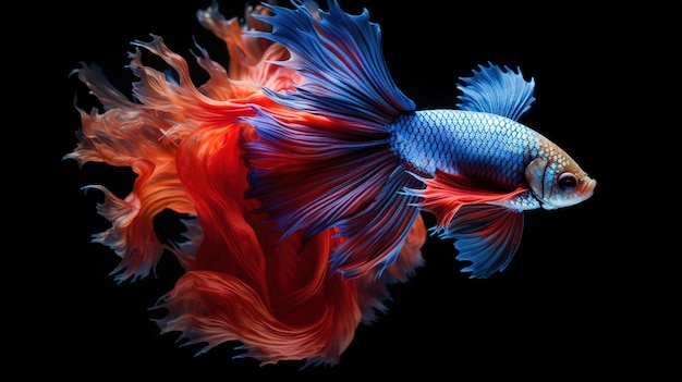 Siamese Fighting Fish zwemmen in het meer onderwaterfotografie