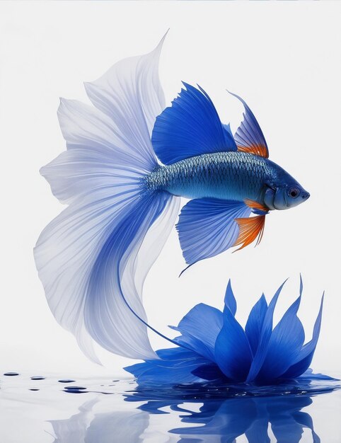 Siamese vechtvis in een aquariumafbeelding gegenereerd met behulp van AI