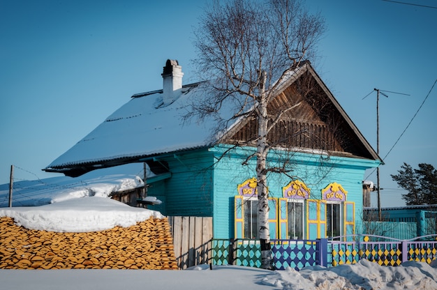 Ust-Barguzinのシベリアの家