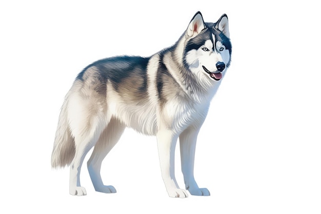 Siberian husky dog creative illustration generative ai