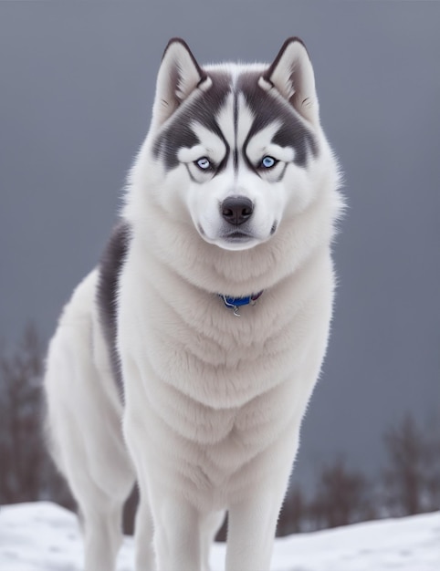 Siberian husky dog generated using AI