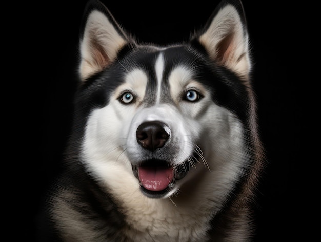 Photo siberian husky dog studio shot isolated on clear background generative ai