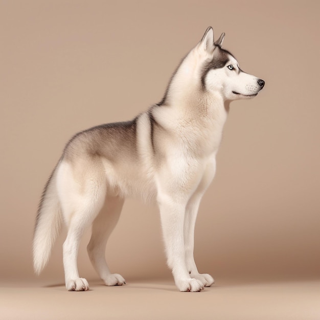 Siberian husky in full length photography studio photo AI generated