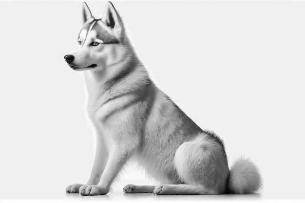 The Siberian Husky isolated on white