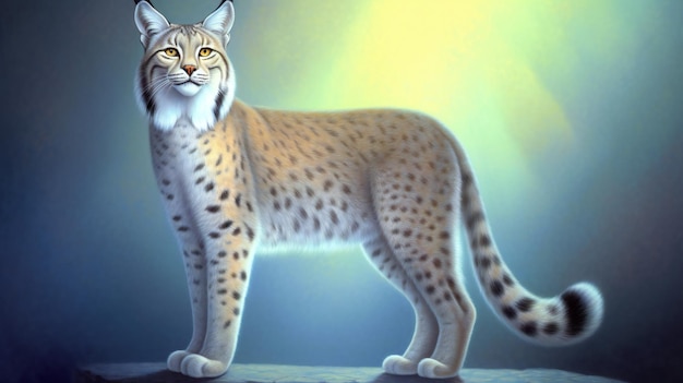 Siberian lynx in front of a dark background