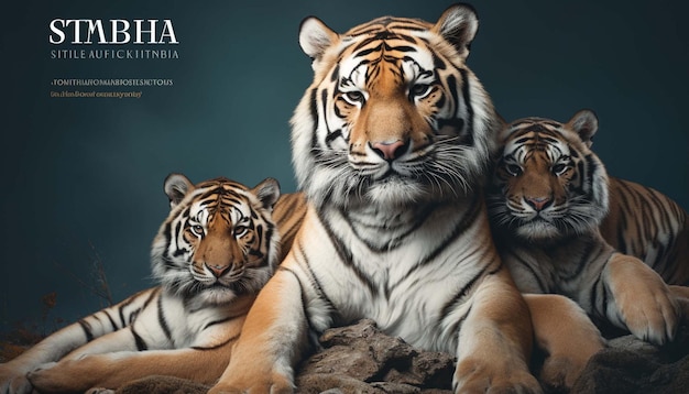 Siberian Tiger sitting with kids