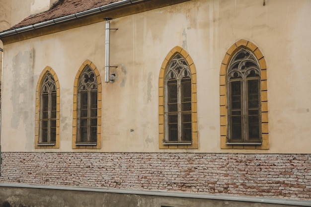 Sibiu Medieval street with historical buildings in the heart of Romania