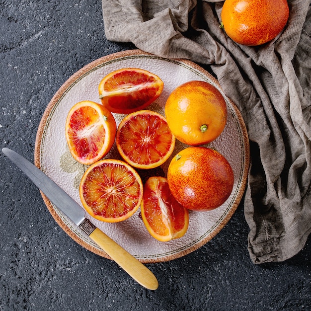 Foto frutti di arance rosse di sicilia