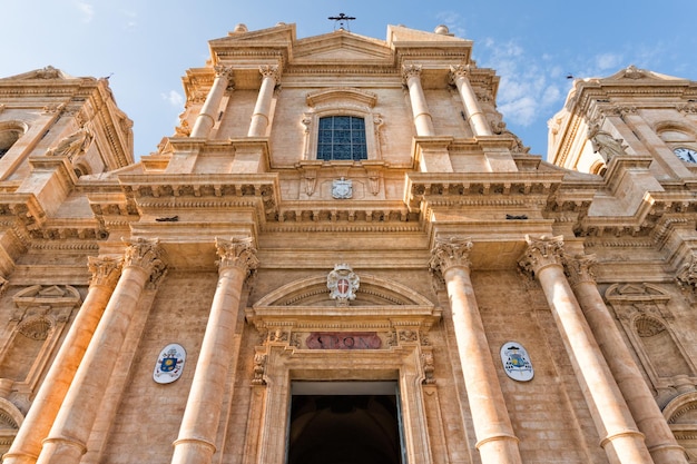 Sicily noto dome view on sunny day