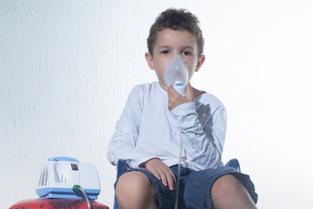 Photo sick child receiving medication