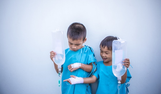 Sick children in hospital