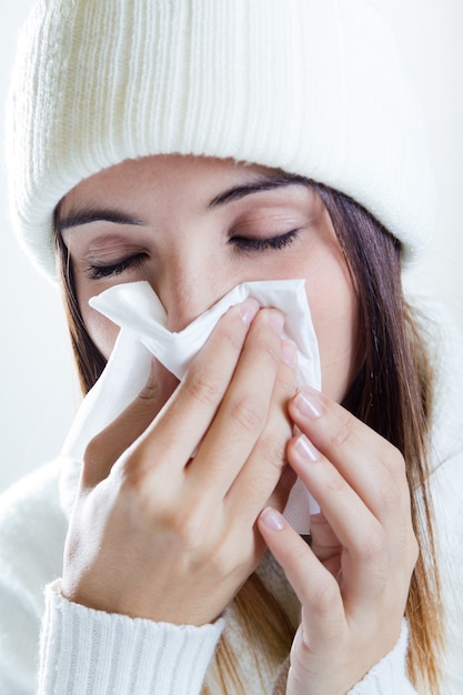 sick illness cold winter woman