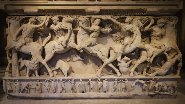 Sidamara Sarcophagus in Istanbul Archaeological Museums Istanbul Turkey