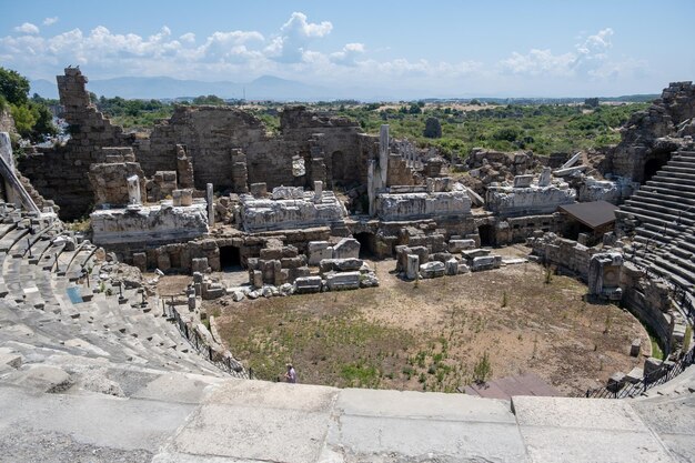 サイド古代劇場トルコアンタルヤ古代都市サイドの遺跡