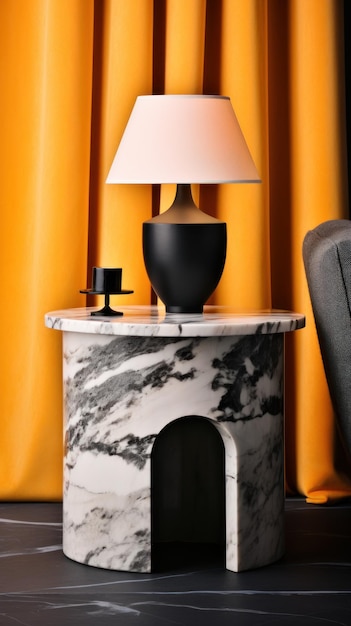 Side table with lamp UHD wallpaper
