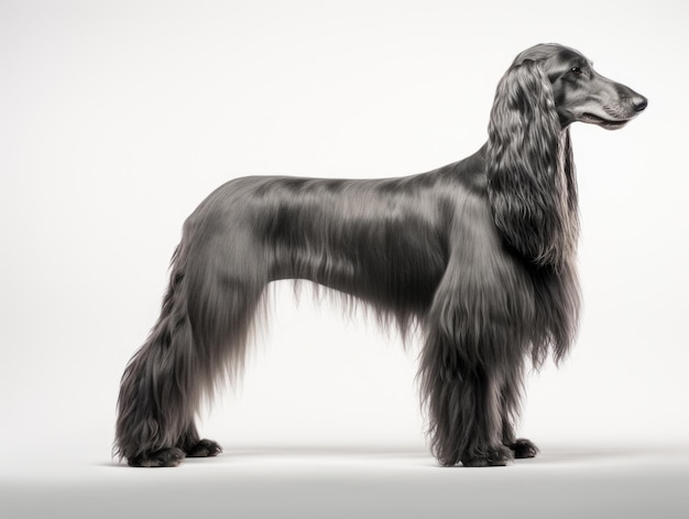 Photo side view of afghan hound