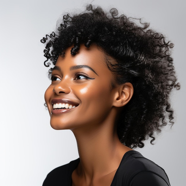 Side view Beauty portrait of African American girl
