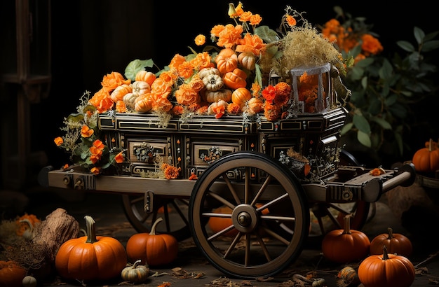 Side View of a Childs Wooden Wagon