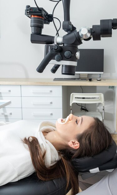 Side view of doctor operating patient