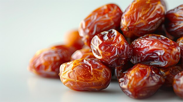 Photo side view of dried date palm fruits