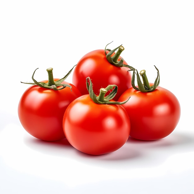 Side view fresh red tomatoes white background