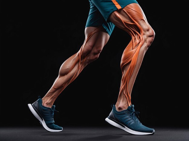 Side View of Jogger's Legs with Pulsating Veins