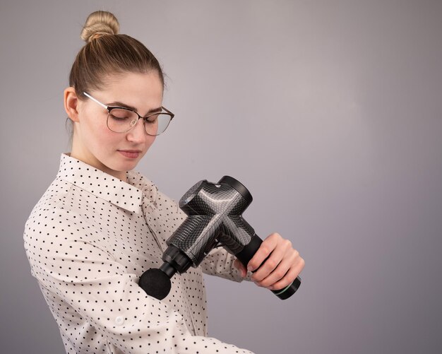 Side view of man exercising in gym