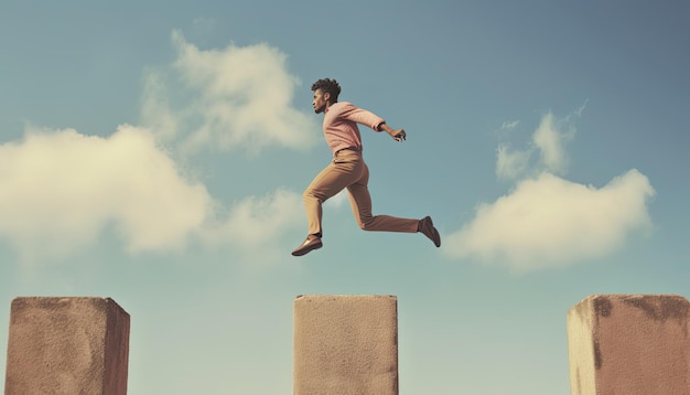 side view man jumping outdoors