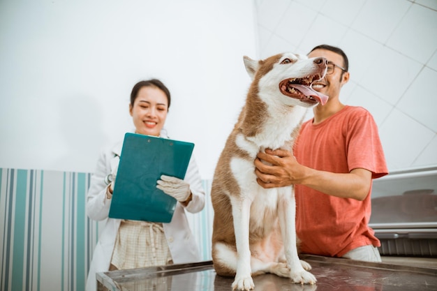 Side view of man with dog