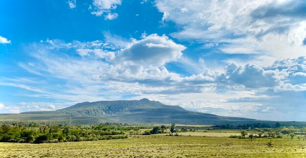 Side view of mount longonot against the sky