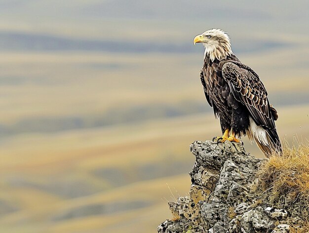 Photo side view portrait of the eagle