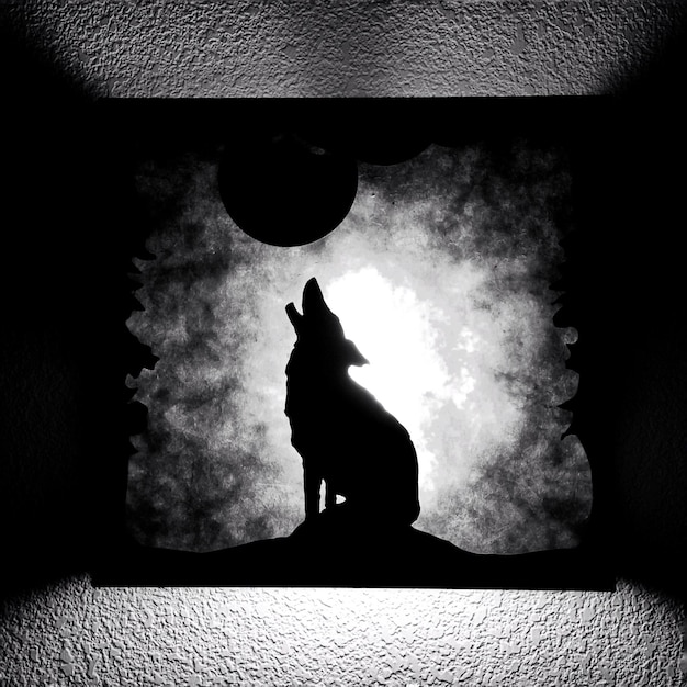 Photo side view of a silhouette dog against clouds