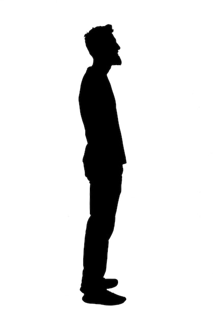 Photo side view silhouette of a standing man