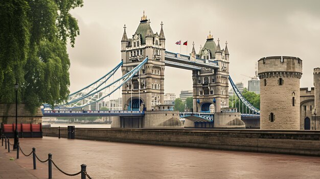 Side view of tower bridge a victorian structure