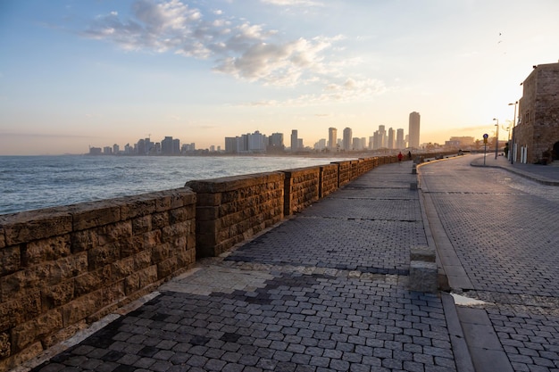 Side walk on the ocean coast