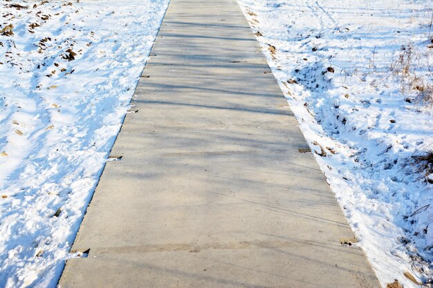 Sidewalk in winter